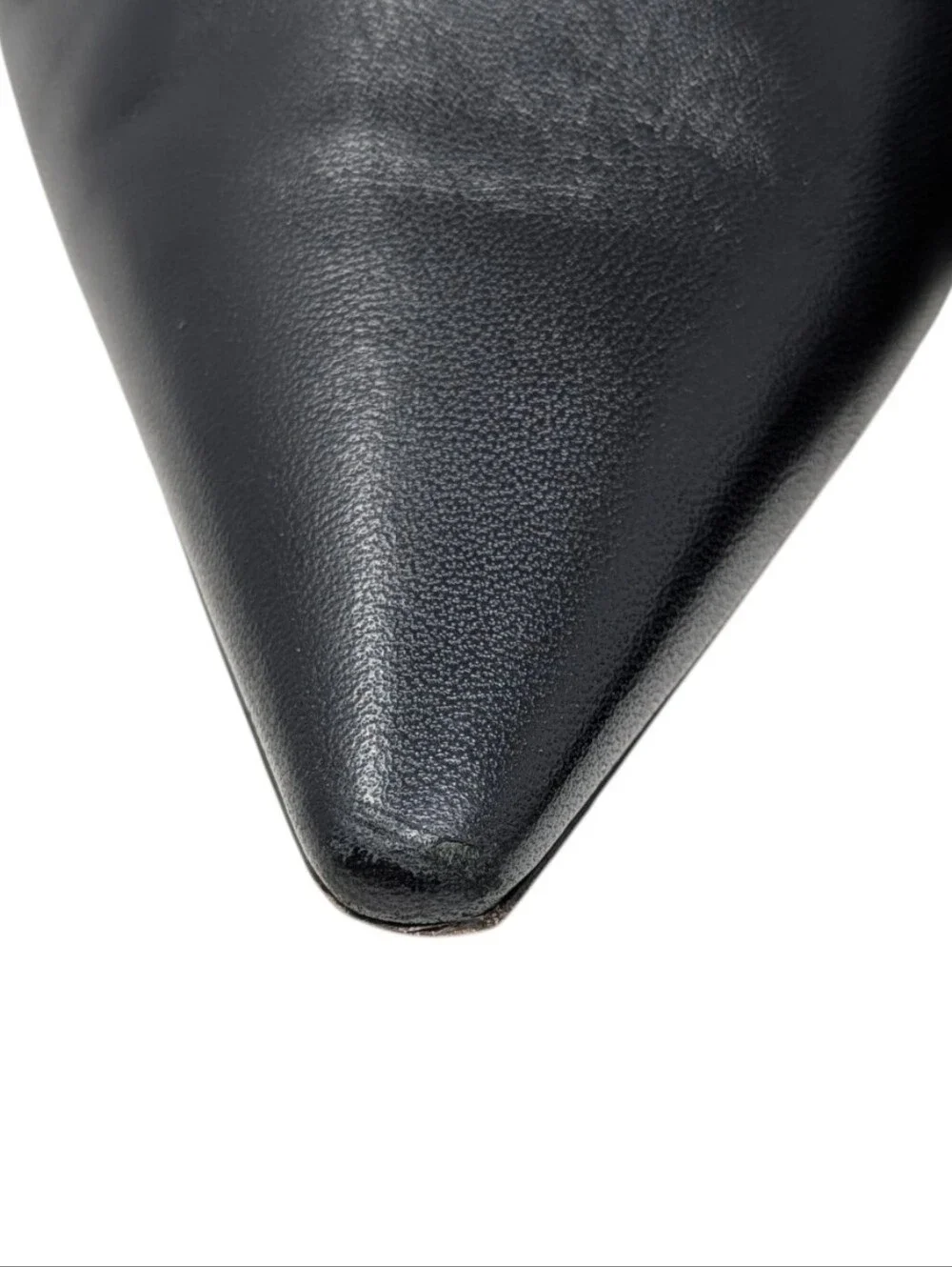 Dior J'Adior Black Leather Slingback White Ribbon Pointed Toe Flats Size EU 38.5